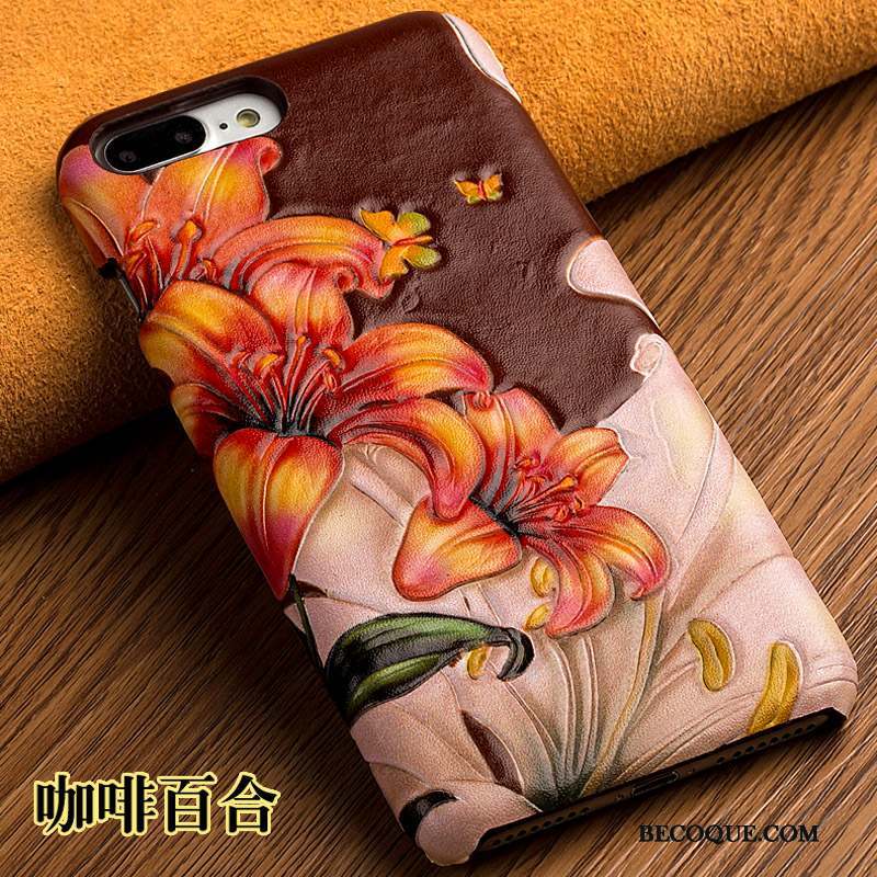 Samsung Galaxy S6 Edge + Coque Couvercle Arrière Étui Lis Fleur Violet Cuir Véritable