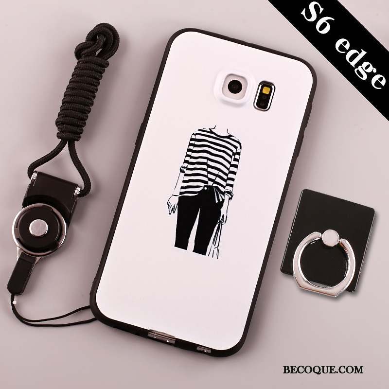 Samsung Galaxy S6 Edge Coque De Téléphone Incassable Protection Ornements Suspendus Noir Étui