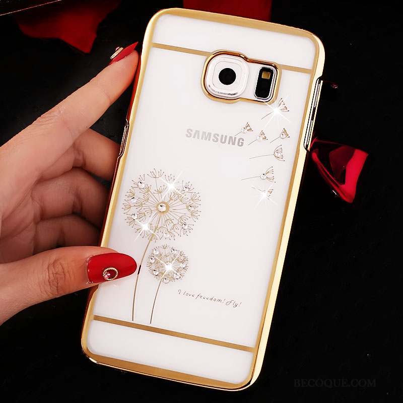 Samsung Galaxy S6 Edge Coque De Téléphone Protection Strass Difficile Étui Rouge