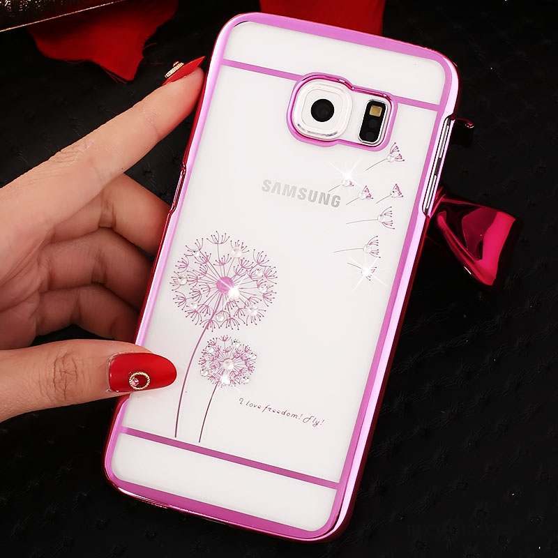 Samsung Galaxy S6 Edge Coque De Téléphone Protection Strass Difficile Étui Rouge