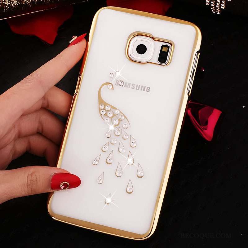 Samsung Galaxy S6 Edge Coque De Téléphone Protection Strass Difficile Étui Rouge