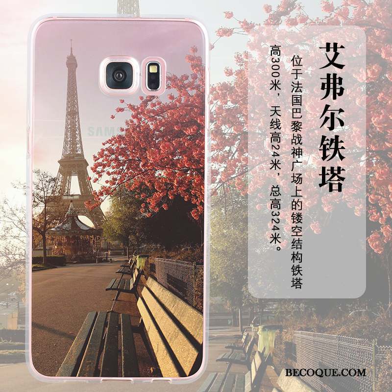 Samsung Galaxy S6 Edge Coque De Téléphone Rose Tout Compris Incassable Protection Étui