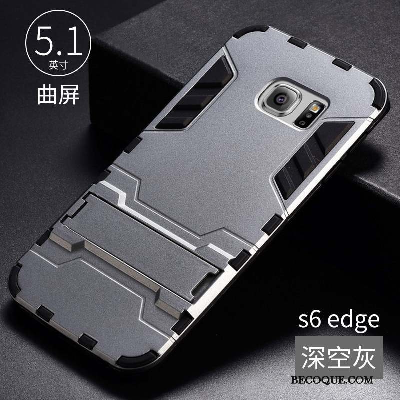 Samsung Galaxy S6 Edge Coque Gris Cool De Téléphone Incassable Silicone