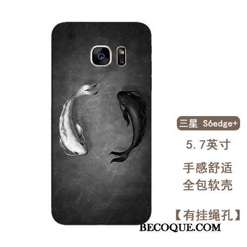 Samsung Galaxy S6 Edge + Coque Incassable Amoureux Ornements Suspendus Étui Fluide Doux Tout Compris