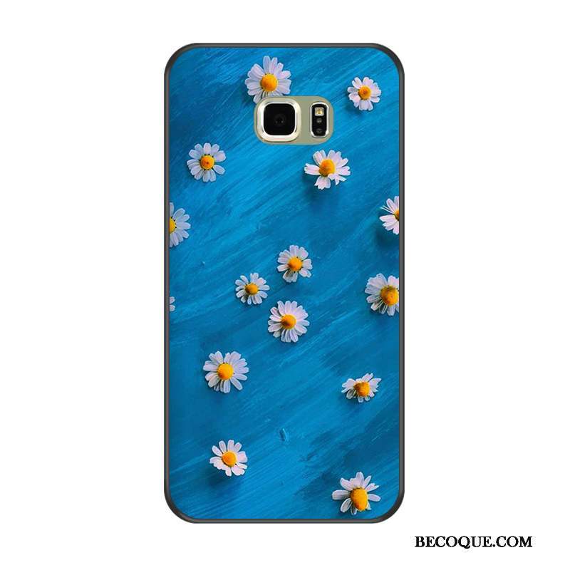 Samsung Galaxy S6 Edge + Coque Noir Tout Compris Blanc Fluide Doux Dessin Animé Protection