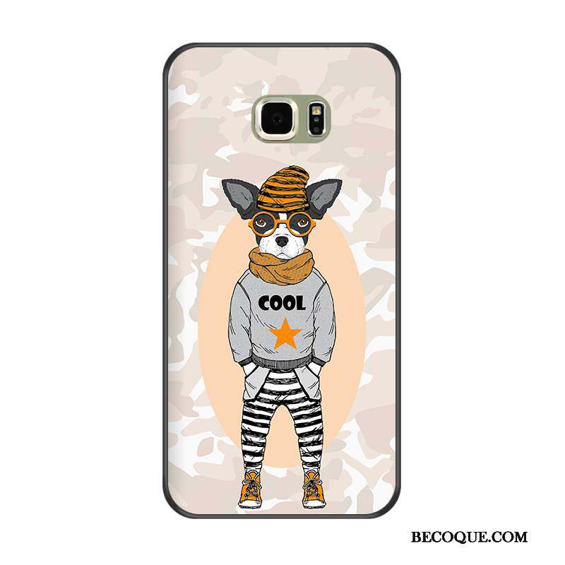 Samsung Galaxy S6 Edge + Coque Noir Tout Compris Blanc Fluide Doux Dessin Animé Protection