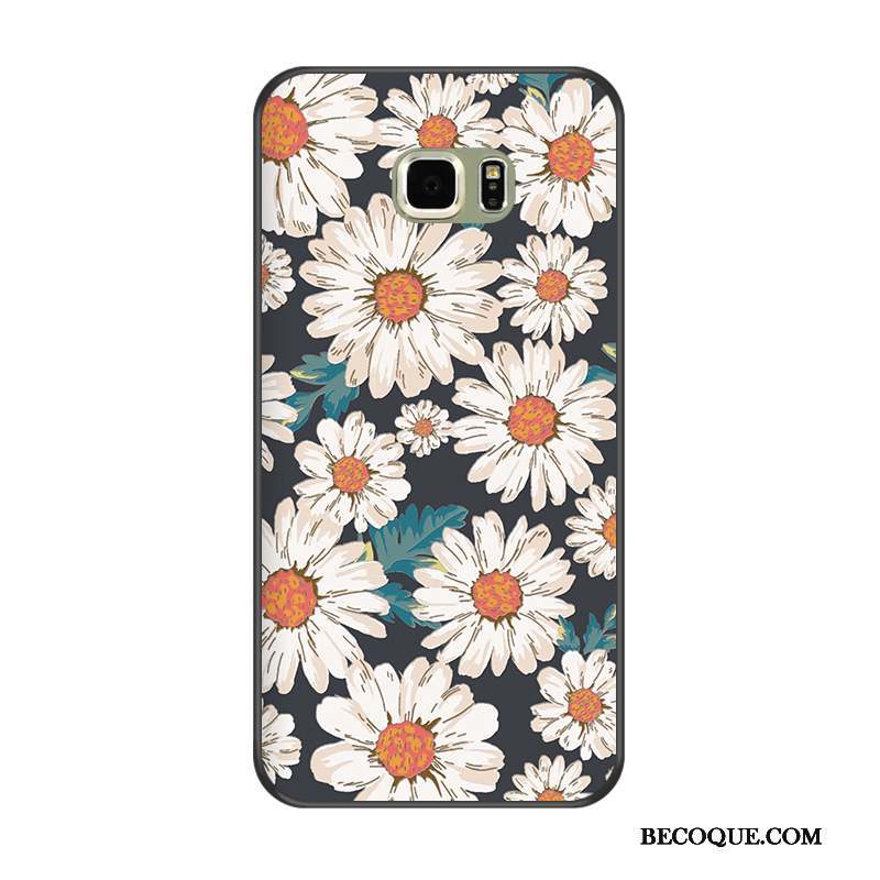 Samsung Galaxy S6 Edge + Coque Noir Tout Compris Blanc Fluide Doux Dessin Animé Protection