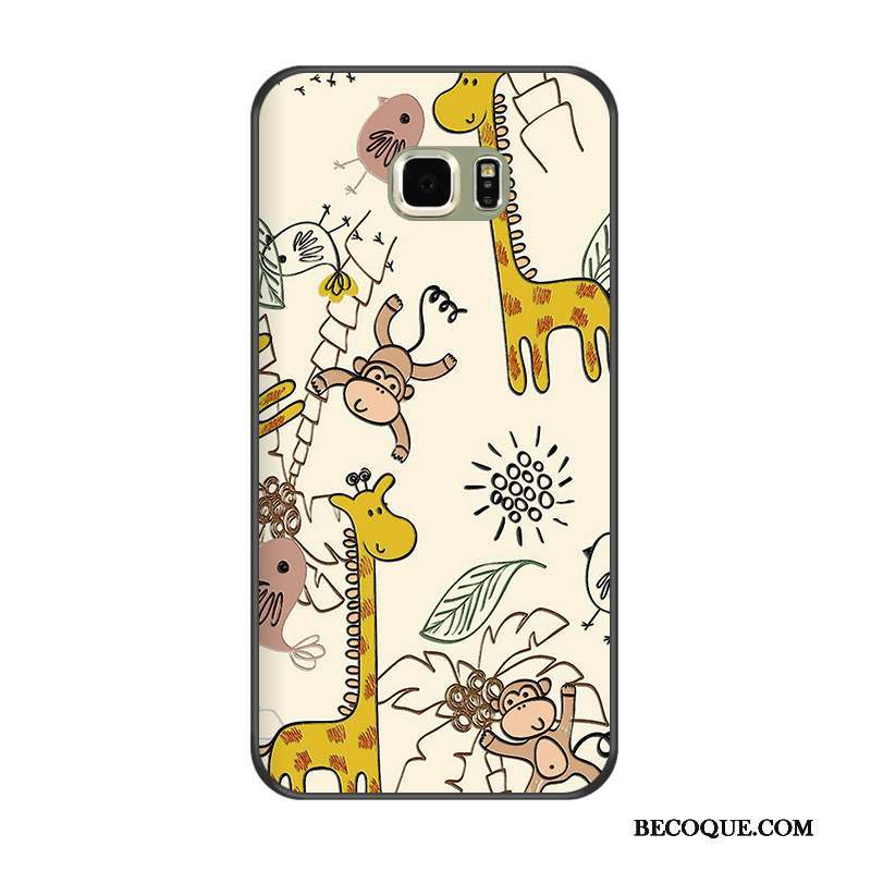 Samsung Galaxy S6 Edge + Coque Noir Tout Compris Blanc Fluide Doux Dessin Animé Protection