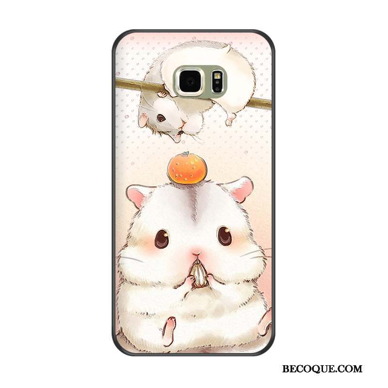 Samsung Galaxy S6 Edge + Coque Noir Tout Compris Blanc Fluide Doux Dessin Animé Protection