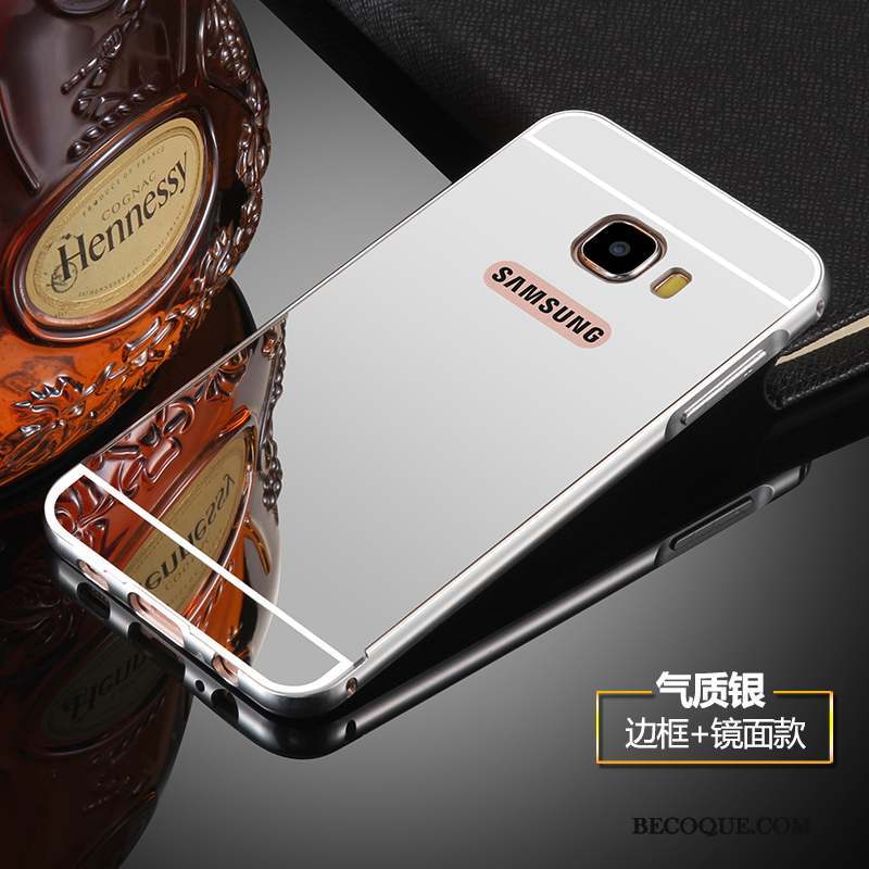 Samsung Galaxy S6 Edge Coque Protection Incassable Miroir Border Étui Argent