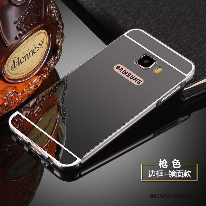 Samsung Galaxy S6 Edge Coque Protection Incassable Miroir Border Étui Argent