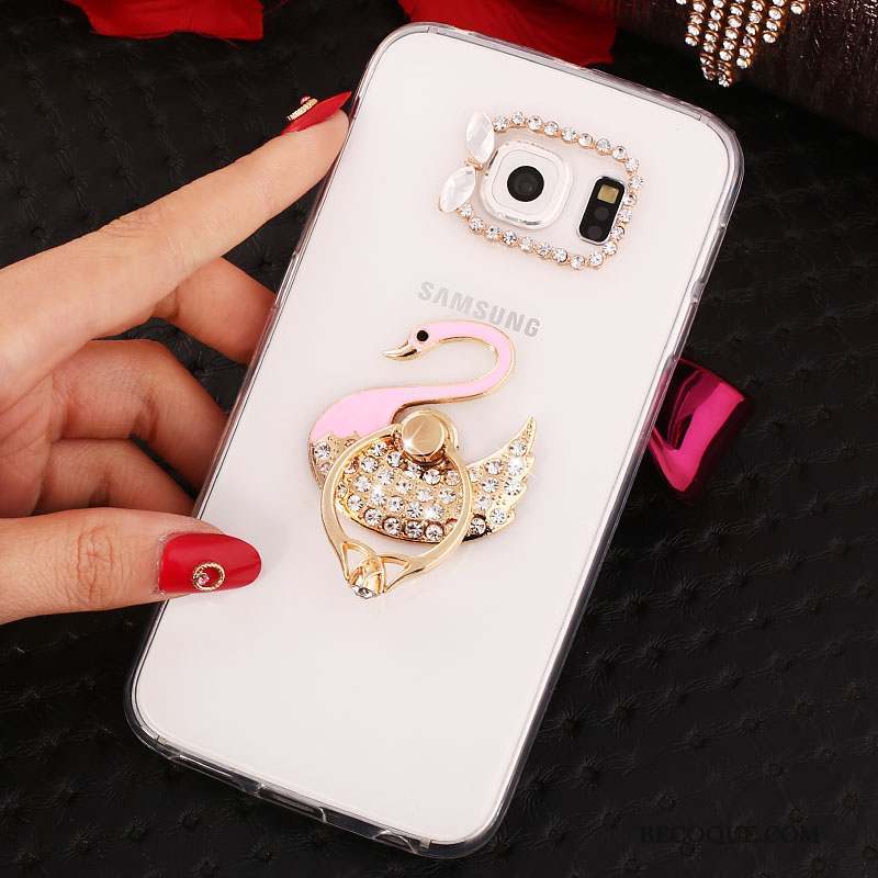 Samsung Galaxy S6 Edge + Coque Téléphone Portable Support Silicone Anneau Strass Étui