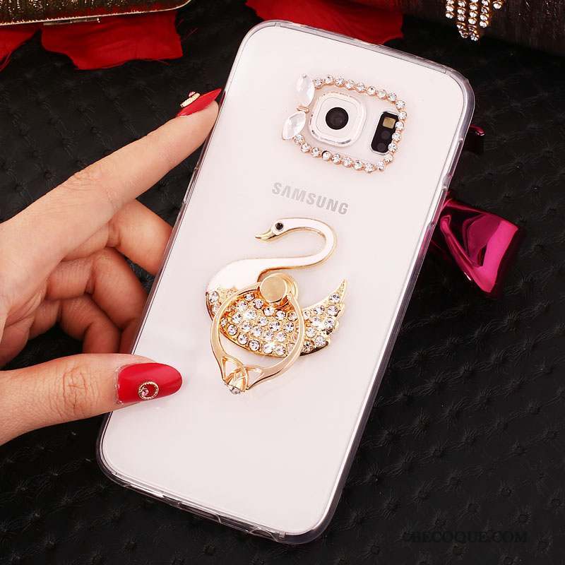 Samsung Galaxy S6 Edge + Coque Téléphone Portable Support Silicone Anneau Strass Étui