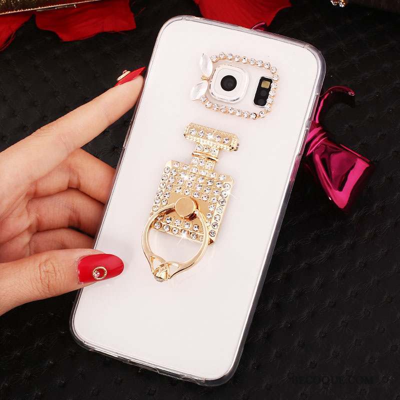 Samsung Galaxy S6 Edge + Coque Téléphone Portable Support Silicone Anneau Strass Étui