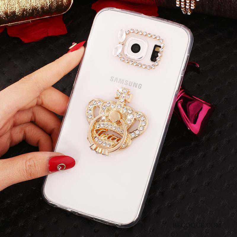 Samsung Galaxy S6 Edge + Coque Téléphone Portable Support Silicone Anneau Strass Étui