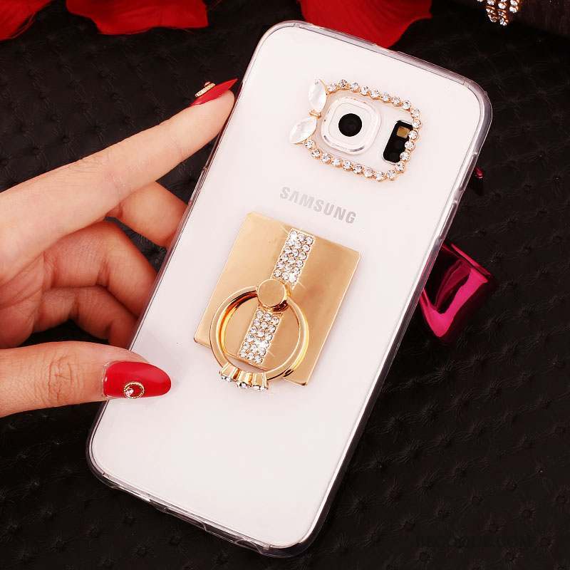 Samsung Galaxy S6 Edge + Coque Téléphone Portable Support Silicone Anneau Strass Étui