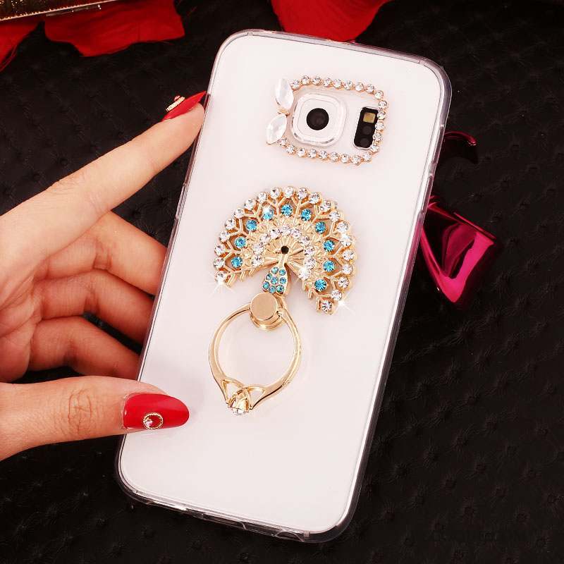 Samsung Galaxy S6 Edge + Coque Téléphone Portable Support Silicone Anneau Strass Étui