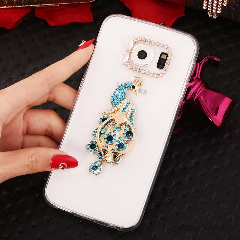 Samsung Galaxy S6 Edge + Coque Téléphone Portable Support Silicone Anneau Strass Étui