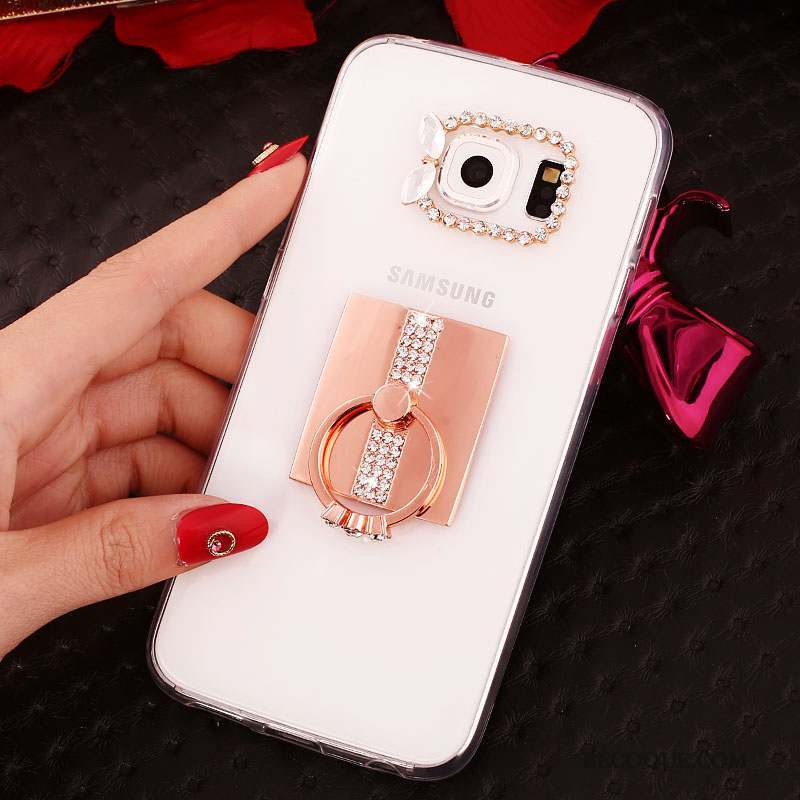 Samsung Galaxy S6 Edge + Coque Téléphone Portable Support Silicone Anneau Strass Étui