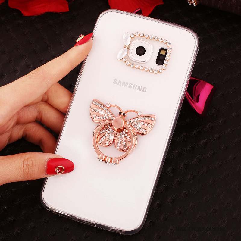 Samsung Galaxy S6 Edge + Coque Téléphone Portable Support Silicone Anneau Strass Étui