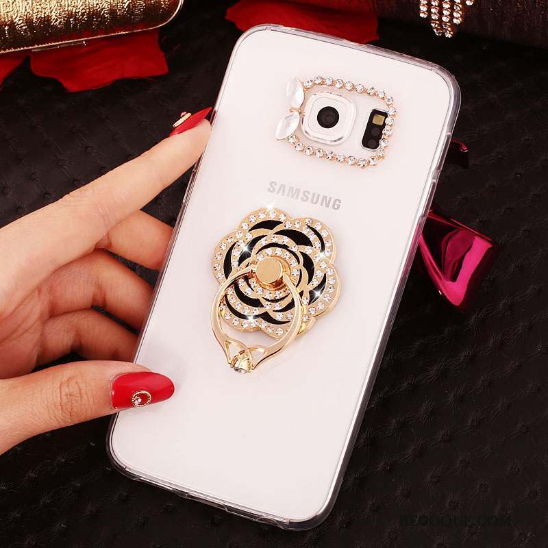 Samsung Galaxy S6 Edge + Coque Téléphone Portable Support Silicone Anneau Strass Étui