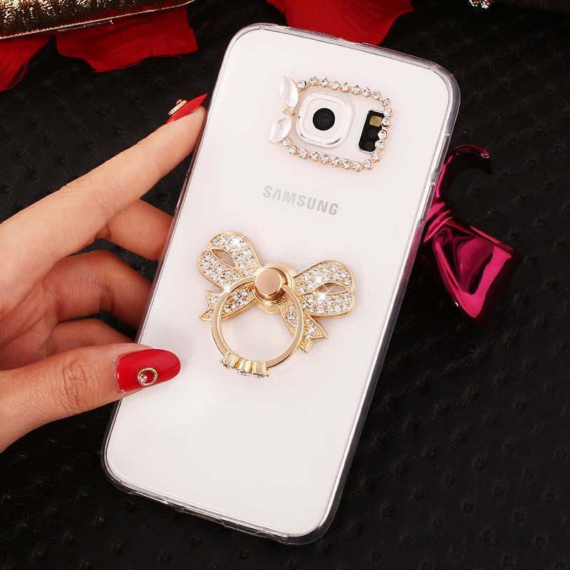 Samsung Galaxy S6 Edge + Coque Téléphone Portable Support Silicone Anneau Strass Étui