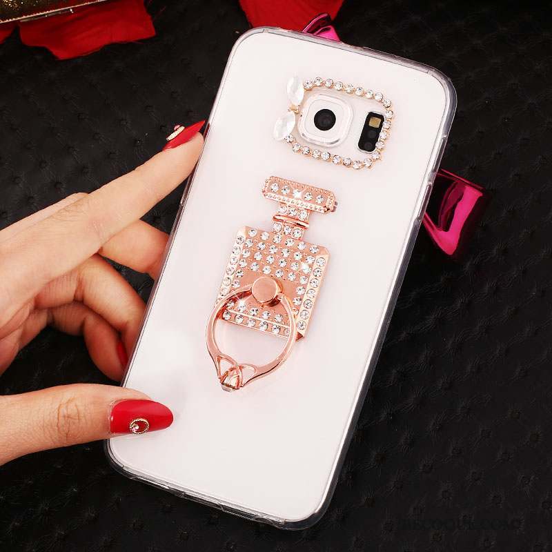 Samsung Galaxy S6 Edge + Coque Téléphone Portable Support Silicone Anneau Strass Étui