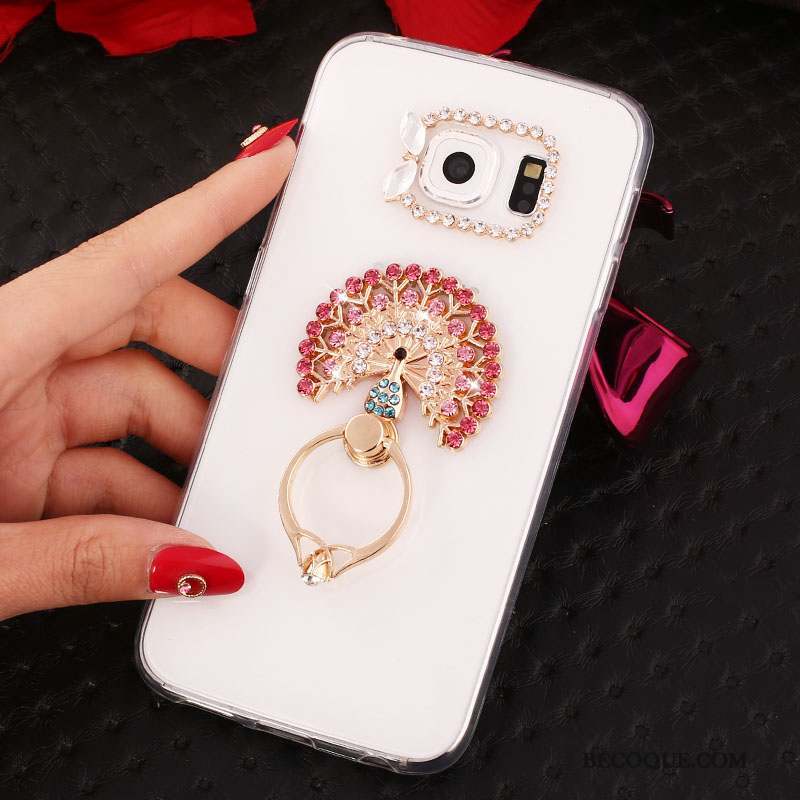 Samsung Galaxy S6 Edge + Coque Téléphone Portable Support Silicone Anneau Strass Étui