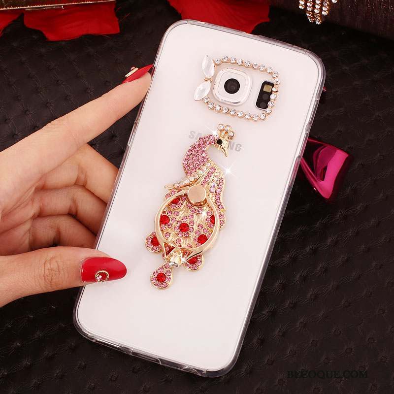 Samsung Galaxy S6 Edge + Coque Téléphone Portable Support Silicone Anneau Strass Étui