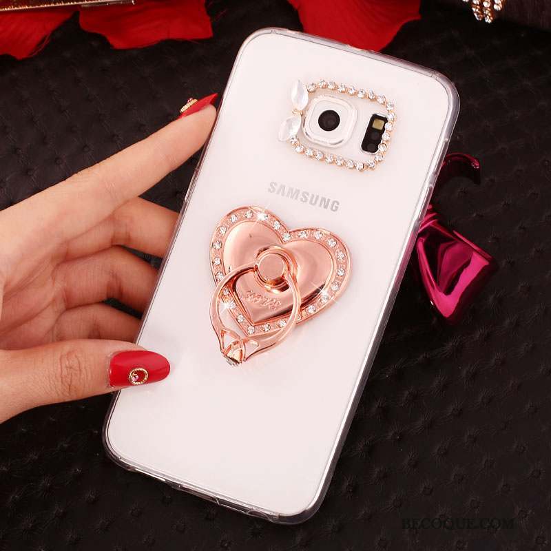 Samsung Galaxy S6 Edge + Coque Téléphone Portable Support Silicone Anneau Strass Étui