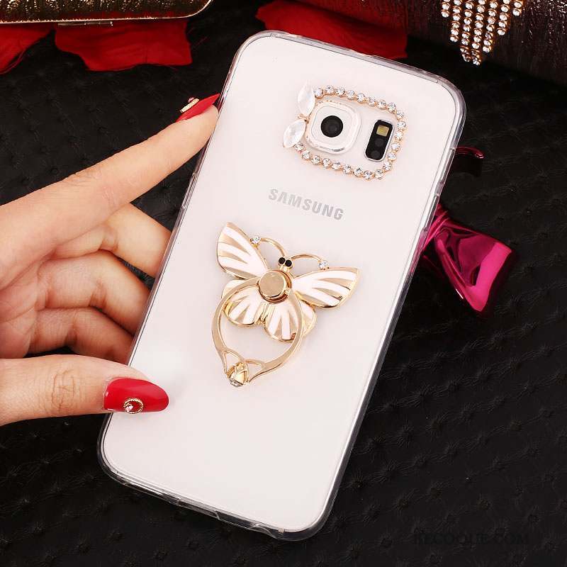 Samsung Galaxy S6 Edge + Coque Téléphone Portable Support Silicone Anneau Strass Étui