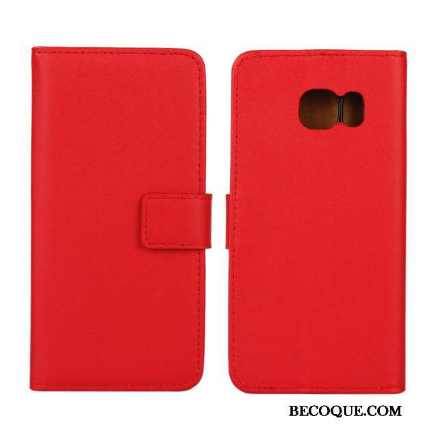 Samsung Galaxy S6 Edge Coque Étui En Cuir Protection Cuir Véritable Téléphone Portable Housse Modèle Fleurie