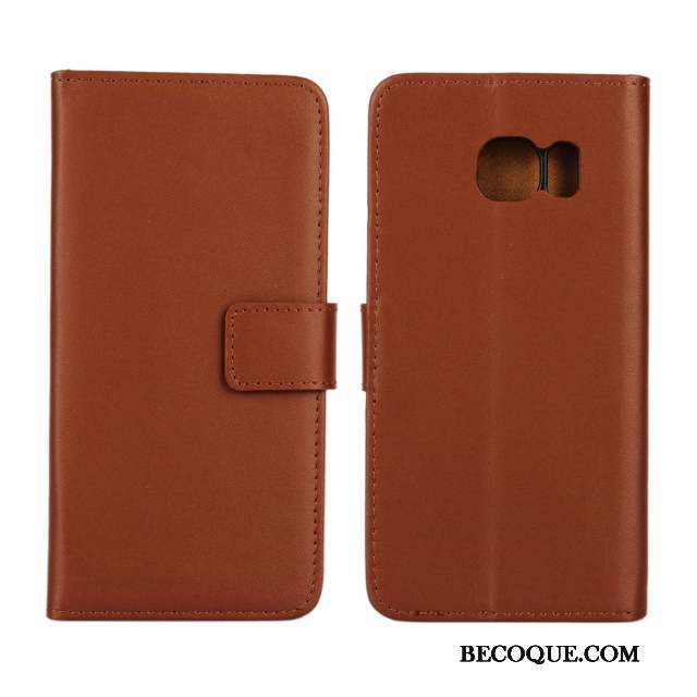 Samsung Galaxy S6 Edge Coque Étui En Cuir Protection Cuir Véritable Téléphone Portable Housse Modèle Fleurie