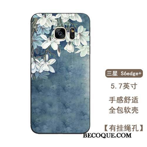 Samsung Galaxy S6 Edge + Coque Étui Fleur Vent Tout Compris Silicone Vintage