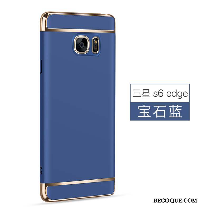 Samsung Galaxy S6 Edge Délavé En Daim Protection Argent Coque De Téléphone Difficile Étui