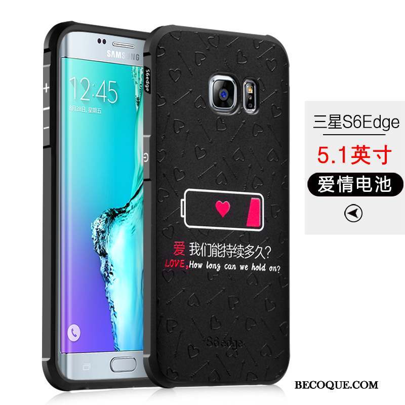 Samsung Galaxy S6 Edge Noir Fluide Doux Silicone Coque De Téléphone Incassable Protection
