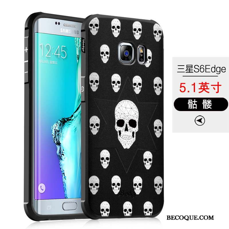 Samsung Galaxy S6 Edge Noir Fluide Doux Silicone Coque De Téléphone Incassable Protection