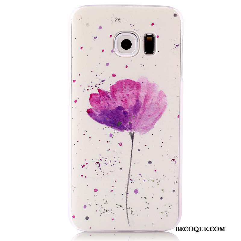 Samsung Galaxy S6 Edge Peinture Étui Coque Violet Protection Difficile