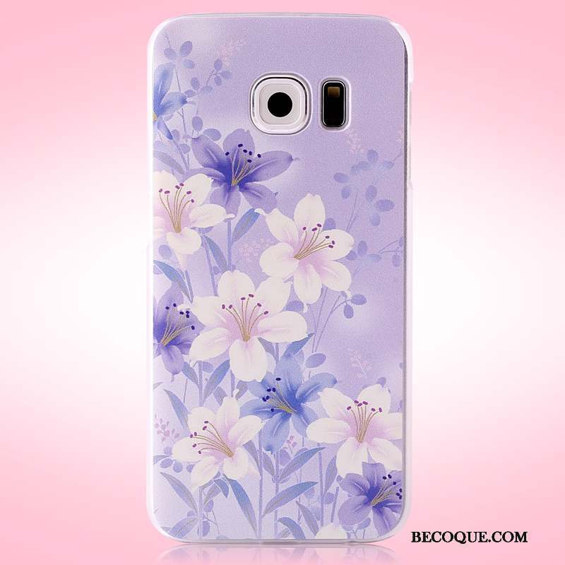 Samsung Galaxy S6 Edge Peinture Étui Coque Violet Protection Difficile