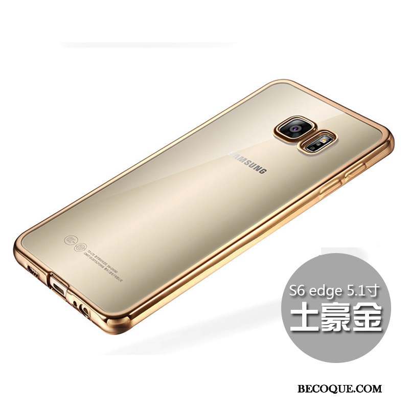 Samsung Galaxy S6 Edge Protection Coque De Téléphone Or Très Mince Fluide Doux Incassable