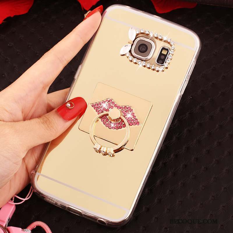 Samsung Galaxy S6 Edge Protection Téléphone Portable Miroir Fluide Doux Coque Étui