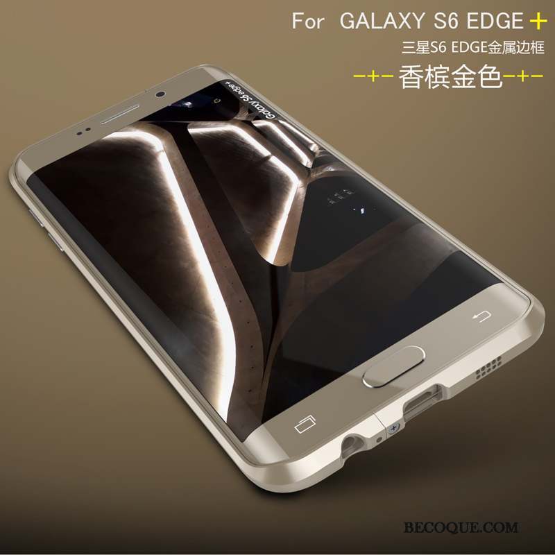 Samsung Galaxy S6 Edge + Vert Métal Étui Couvercle Arrière Coque Border