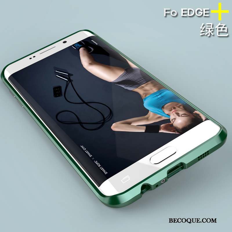 Samsung Galaxy S6 Edge + Vert Métal Étui Couvercle Arrière Coque Border