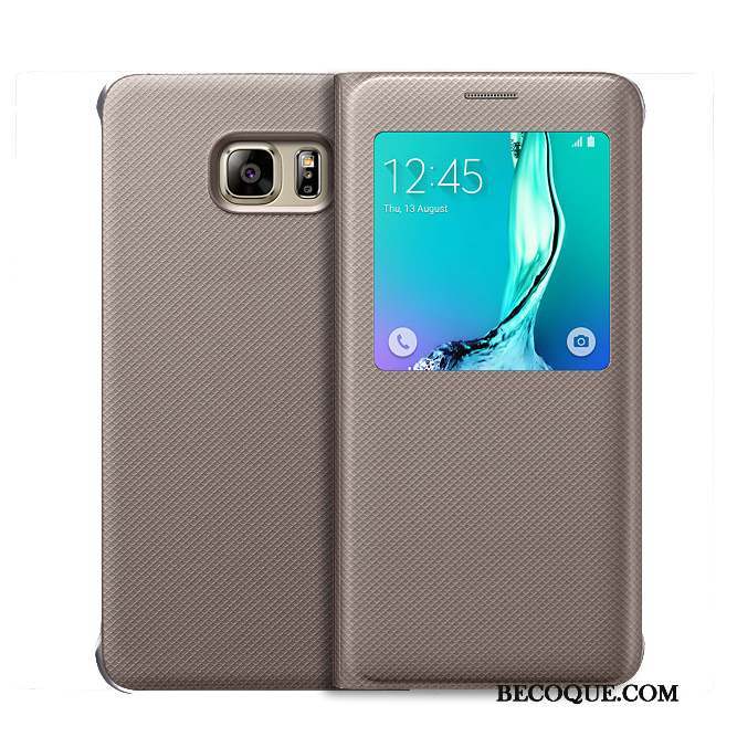 Samsung Galaxy S6 Edge + Étui Cuir Coque Téléphone Portable Protection Bleu