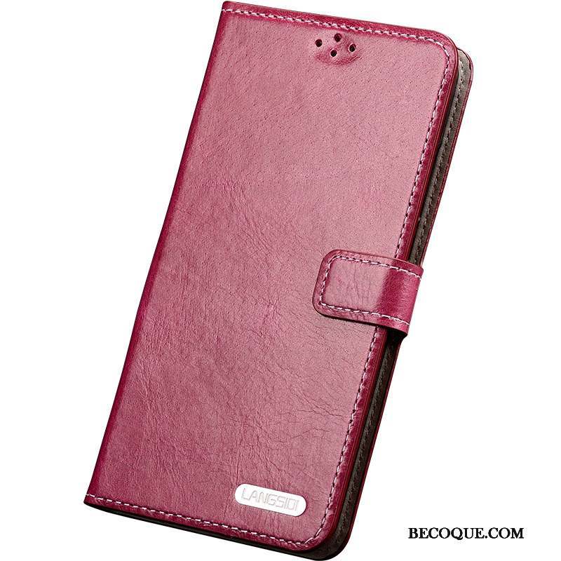 Samsung Galaxy S6 Edge + Étui Cuir Véritable Coque De Téléphone Housse Étui En Cuir Rouge