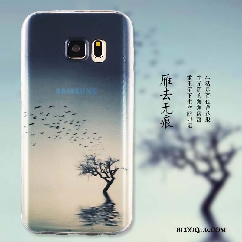 Samsung Galaxy S6 Edge + Étui Protection Très Mince Vert Coque Silicone