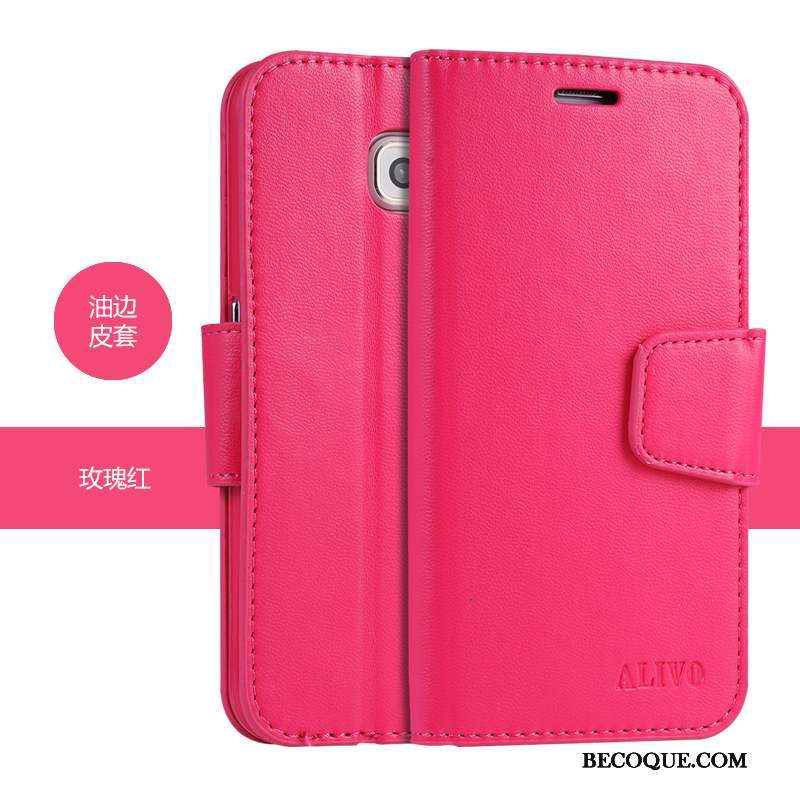 Samsung Galaxy S6 Protection Rose Clamshell Coque Téléphone Portable Fluide Doux