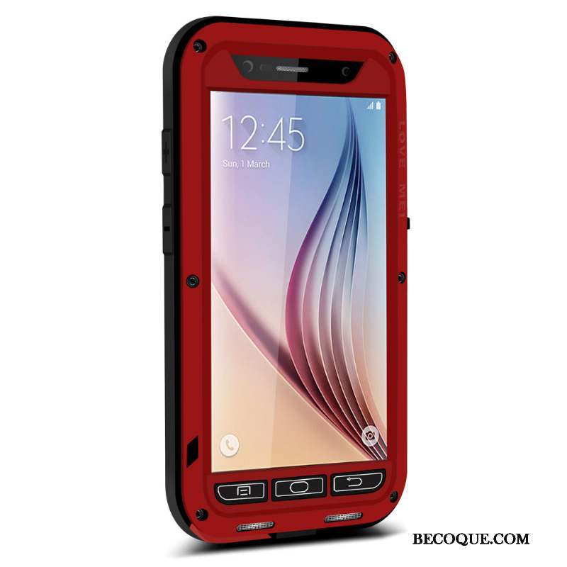 Samsung Galaxy S6 Trois Défenses Incassable Coque De Téléphone Fluide Doux Silicone Rouge