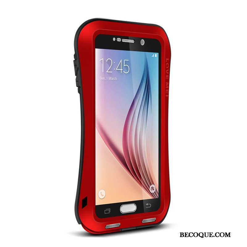 Samsung Galaxy S6 Trois Défenses Incassable Coque De Téléphone Fluide Doux Silicone Rouge