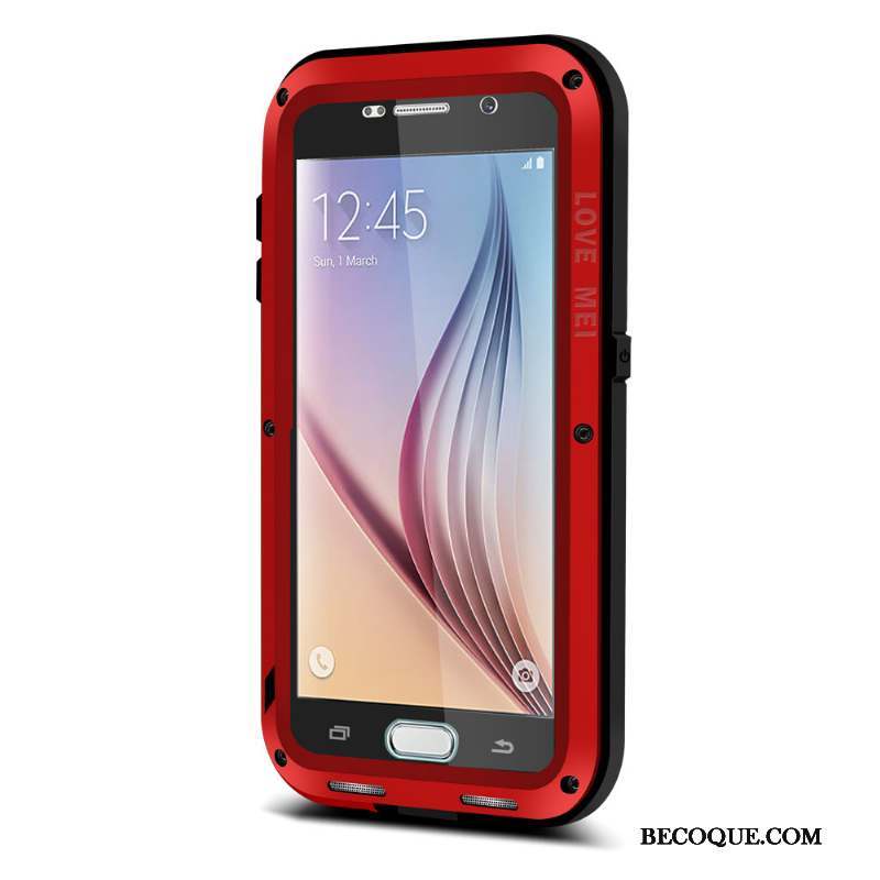 Samsung Galaxy S6 Trois Défenses Incassable Coque De Téléphone Fluide Doux Silicone Rouge